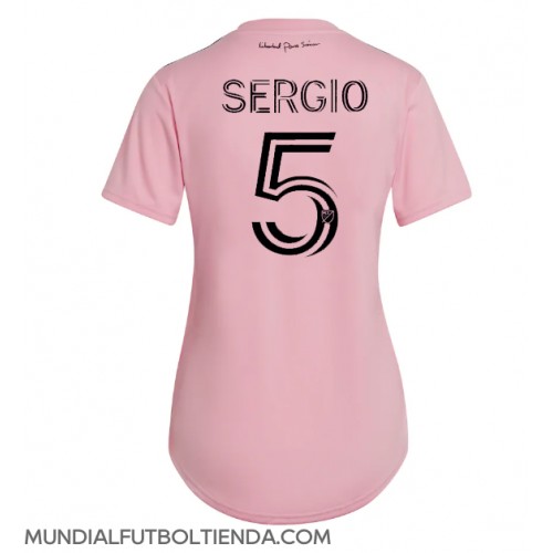 Camiseta Inter Miami Sergio Busquets #5 Primera Equipación Replica 2023-24 para mujer mangas cortas